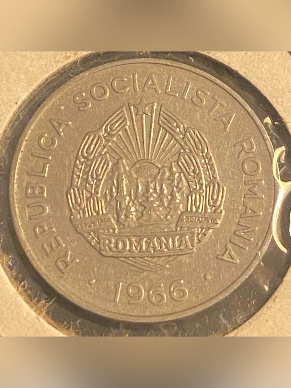 1966 Romanian 15 Bani in Extremely Fine Condition, Very Rare.